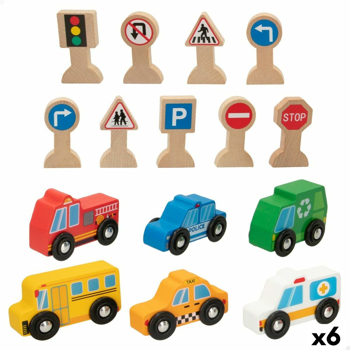 Vehicle Playset Woomax 15 Pieces (6 Units)