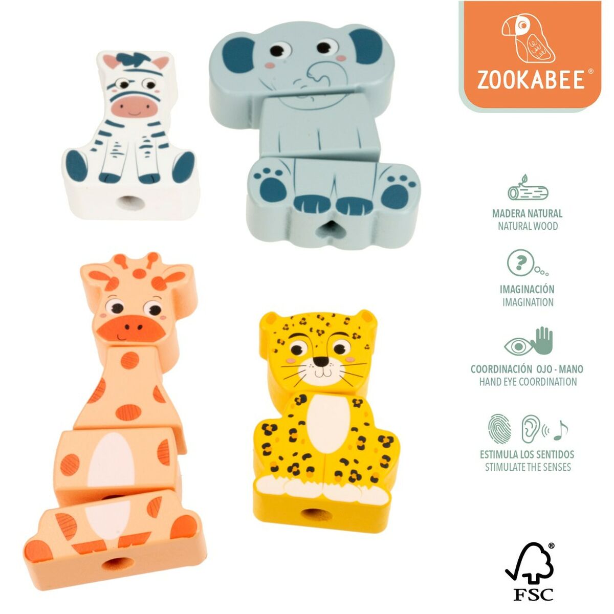 Educational Game Woomax animals 25 x 22 x 10 cm (6 Units)