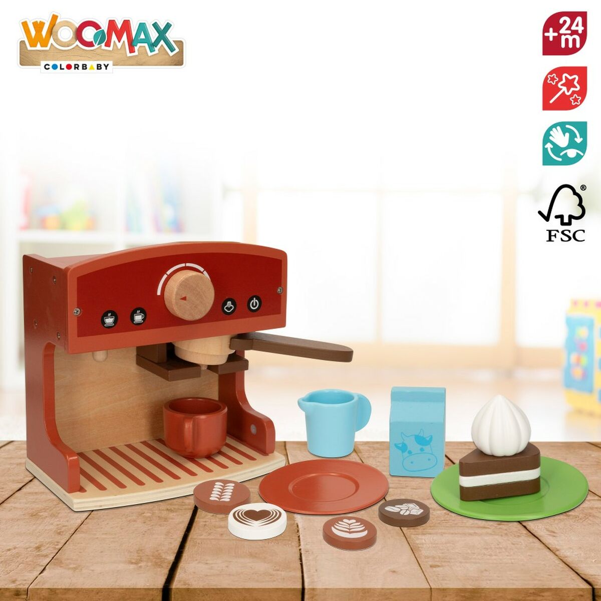 Toy coffee maker Woomax 18 x 18 x 10 cm (4 Units)