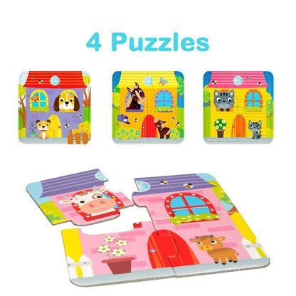 Puzzle Lisciani Carotina Baby Farm 4-in-1 16 x 1 x 16,5 cm (12 Units)