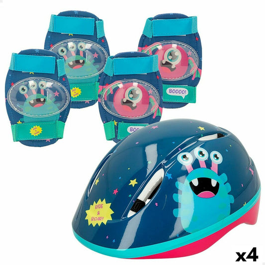 Set of helmets and knee pads Colorbaby Monster (4 Units)