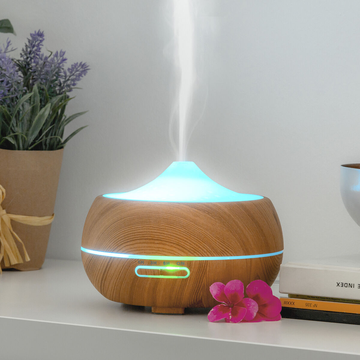 Aroma Diffuser Humidifier with Multicolour LED Wooden-Effect InnovaGoods