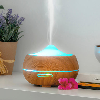 Aroma Diffuser Humidifier with Multicolour LED Wooden-Effect InnovaGoods