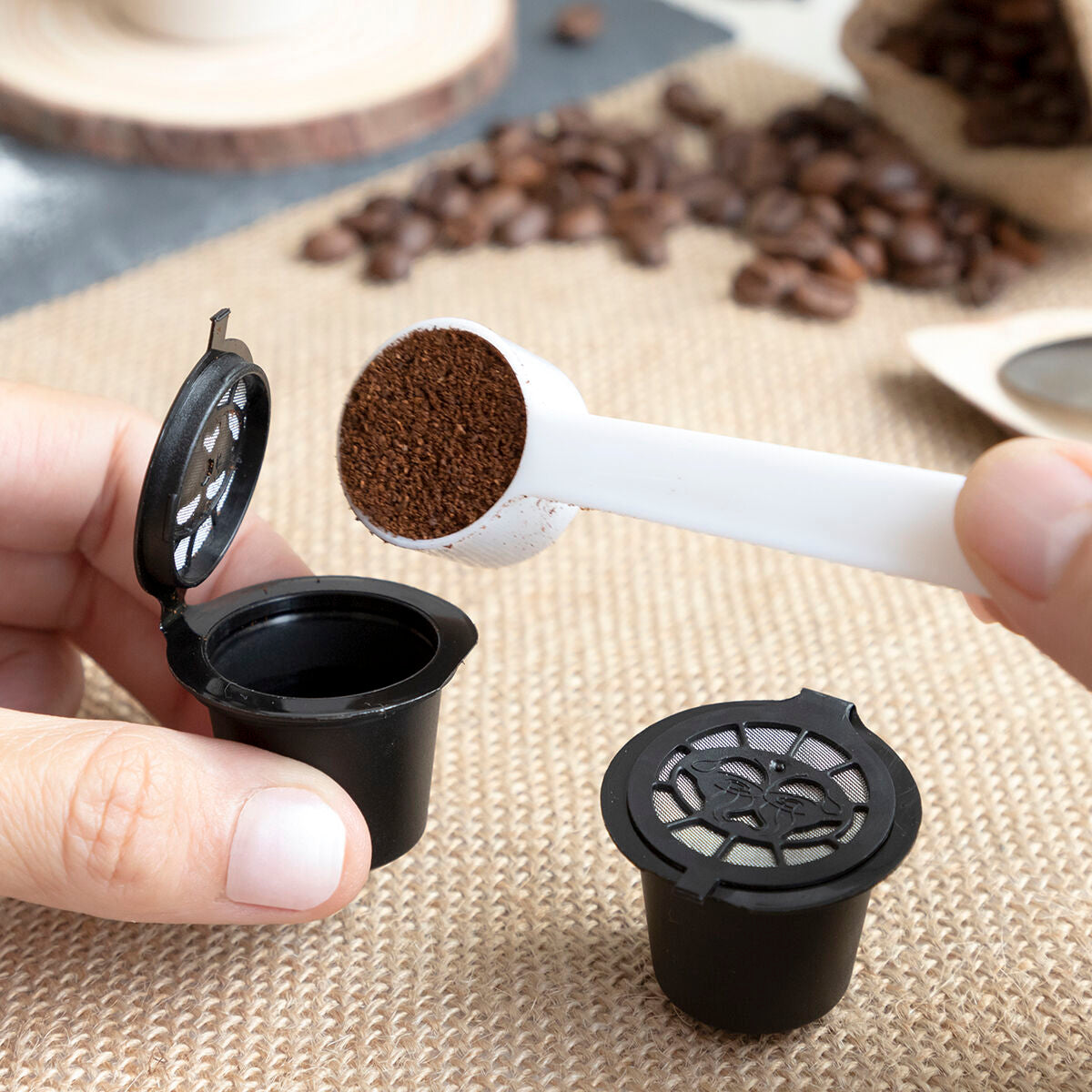 Set of 3 Reusable Coffee Capsules Recoff InnovaGoods