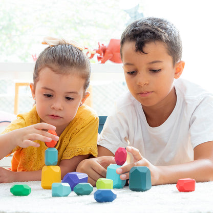 Stacking Wooden Balancing Stones Wotonys InnovaGoods 16 Pieces - YOKE FINDS 🇮🇪 IE 