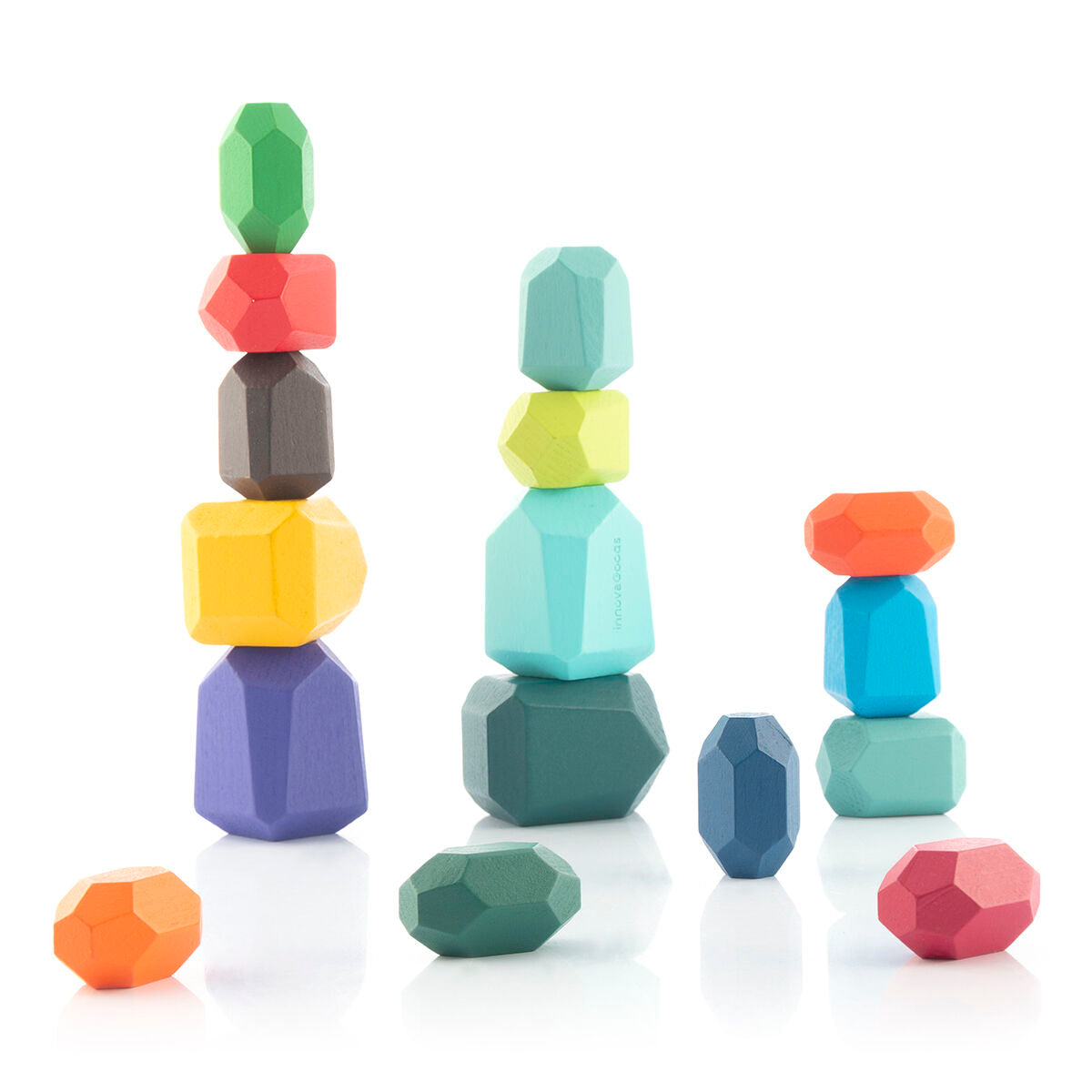 Stacking Wooden Balancing Stones Wotonys InnovaGoods 16 Pieces - YOKE FINDS 🇮🇪 IE 