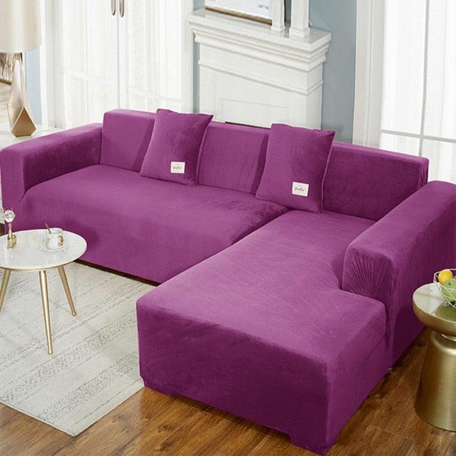 Shaped Sofa Velvet Covers for Living Room - yokefinds.ie