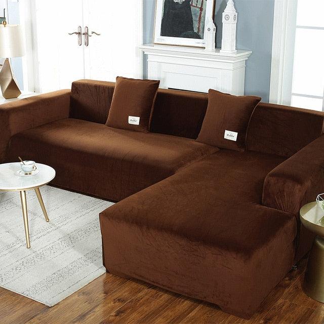 Shaped Sofa Velvet Covers for Living Room - yokefinds.ie