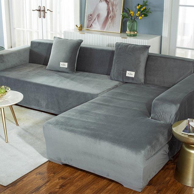 Shaped Sofa Velvet Covers for Living Room - yokefinds.ie