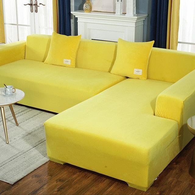 Shaped Sofa Velvet Covers for Living Room - yokefinds.ie