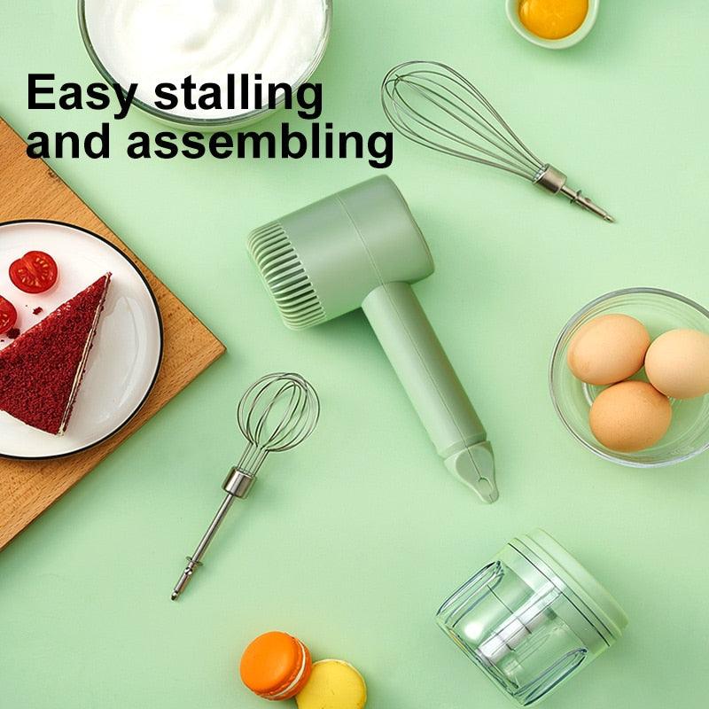 2022 New Wireless Portable Electric Food Mixer Hand Blender 3 Speeds High Power Dough Blender Egg Beater Hand Mixer - yokefinds.ie