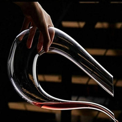 Crystal U-shaped 1500ml Wine Decanter Harp Swan Decanter Creative Wine Separator Clear Wine Aerator Glass Wine Decanter Bottle - yokefinds.ie