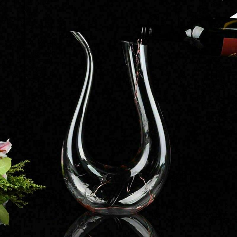 Crystal U-shaped 1500ml Wine Decanter Harp Swan Decanter Creative Wine Separator Clear Wine Aerator Glass Wine Decanter Bottle - yokefinds.ie