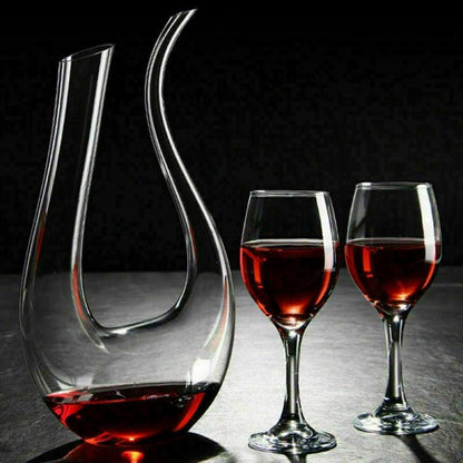 Crystal U-shaped 1500ml Wine Decanter Harp Swan Decanter Creative Wine Separator Clear Wine Aerator Glass Wine Decanter Bottle - yokefinds.ie