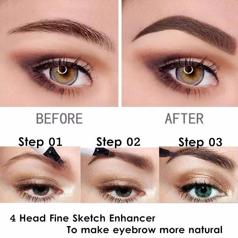 3D 5 Color Waterproof Natural Eyebrow Pencil - yokefinds.ie